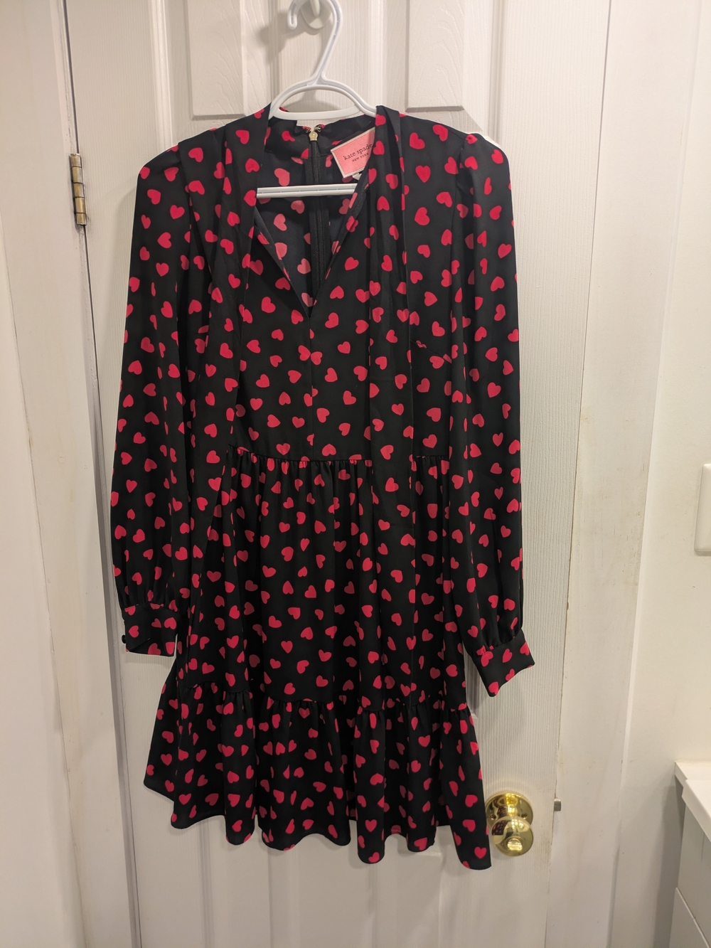 Kate Spade Heart-Print Black and Pink Dress